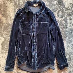 UMGEE Crushed Velvet Button Down Shirt